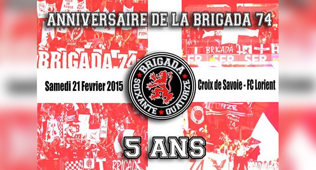 La Brigada 74 fêtera ses 5 ans face à Lorient